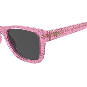 occhiali da sole Chiara Ferragni rosa glitter